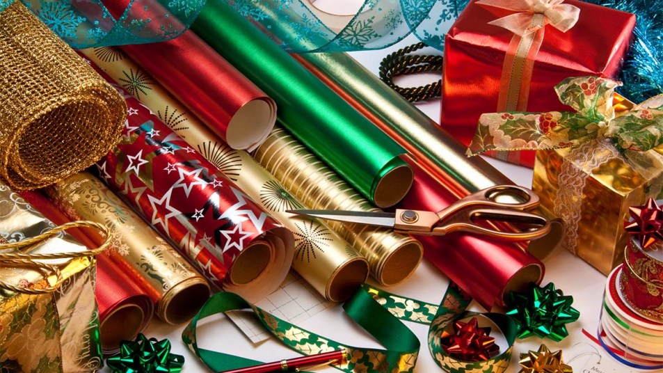 Rolls of wrapping paper